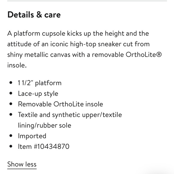 Converse Chuck Taylor All Star Lift Metallic High Top Platform Sneaker - Picture 4 of 11